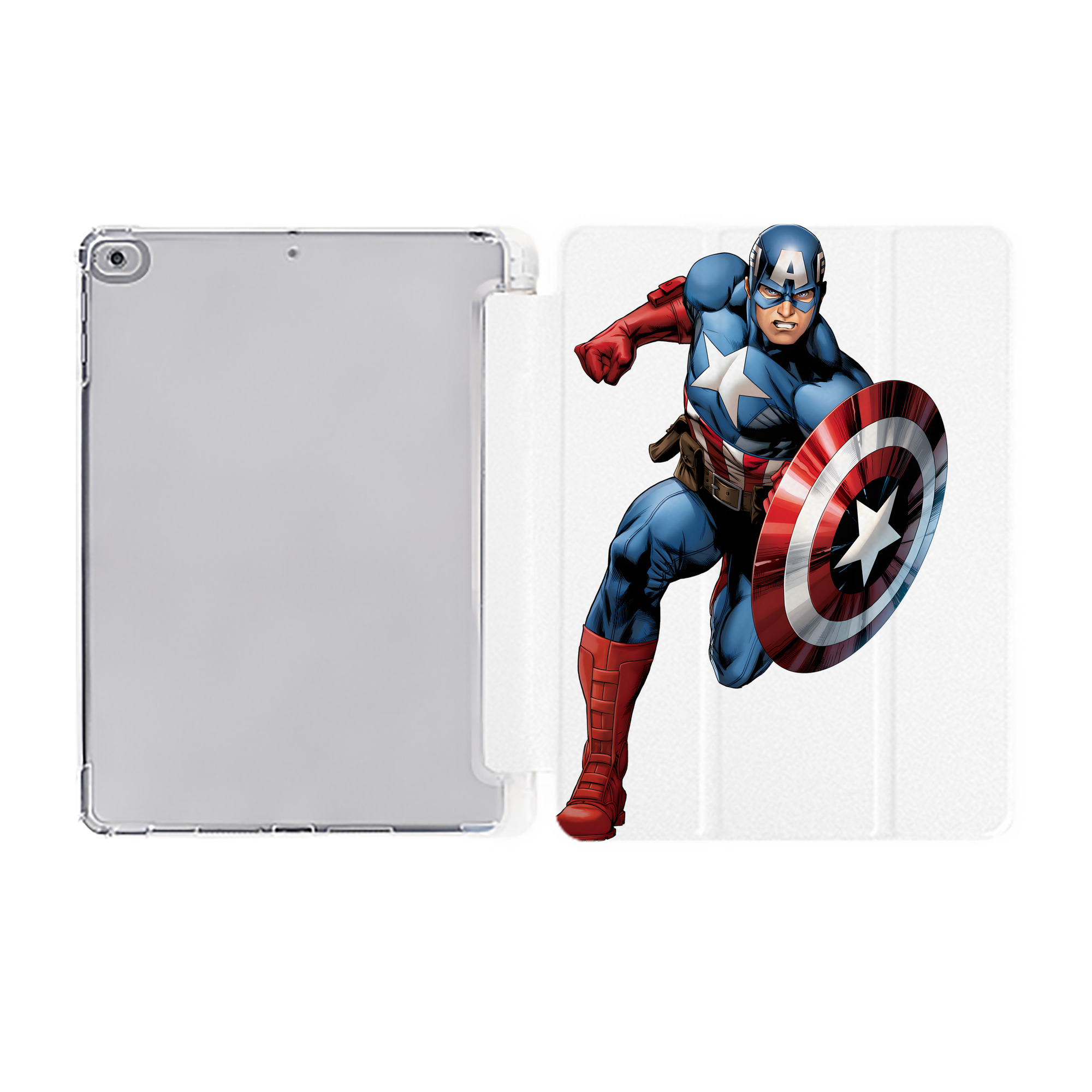 （画像用） アベンジャーズ The Avengers IPad ケース ペン収納付き 三つ折りスタンド PUレザー×シリコン 対応機種9.5/10.5/10.9インチ